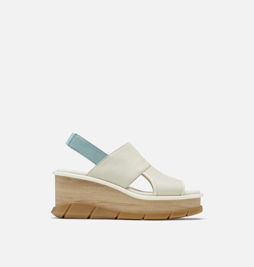 Kredowe Niebieskie Sandały Damskie Joanie Iii Bez Pięty Na Koturnie Sorel Polska