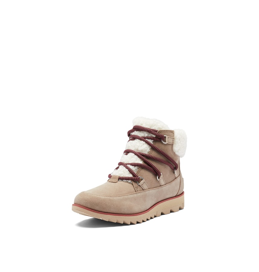 Omega Taupe Starożytna Skamielina Sorel Polska Damskie Harlow Koronkowe Przytulne Botki