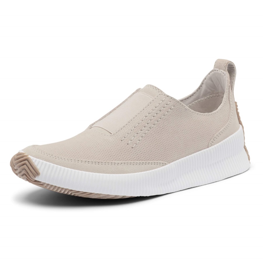 Miękki Taupe Sorel Damskie Buty Out 'n About Plus Wsuwane Zamszowe Tenisówki Z Grubą Gumową Podeszwą