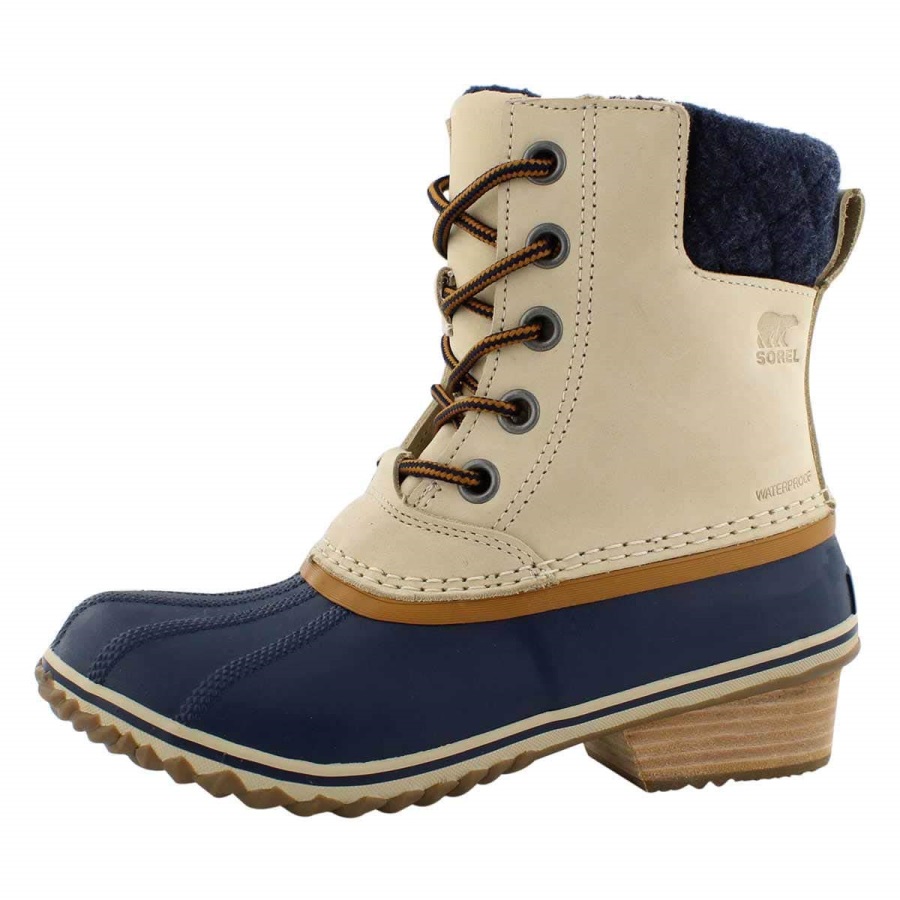 Sorel Poland Oatmeal Colegiate Granatowe Damskie Slimpack Lace Ii śniegowce