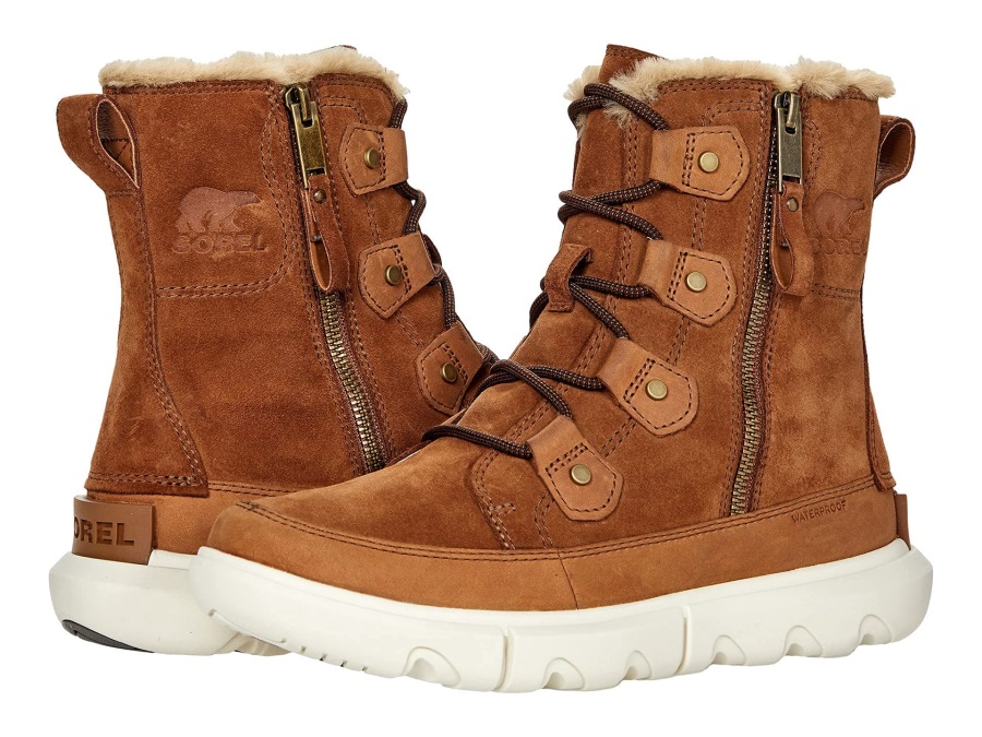 Sorel Poland Velvet Tan Płowy Explorer Ii Joan Podwójny Zamek Wodoodporny
