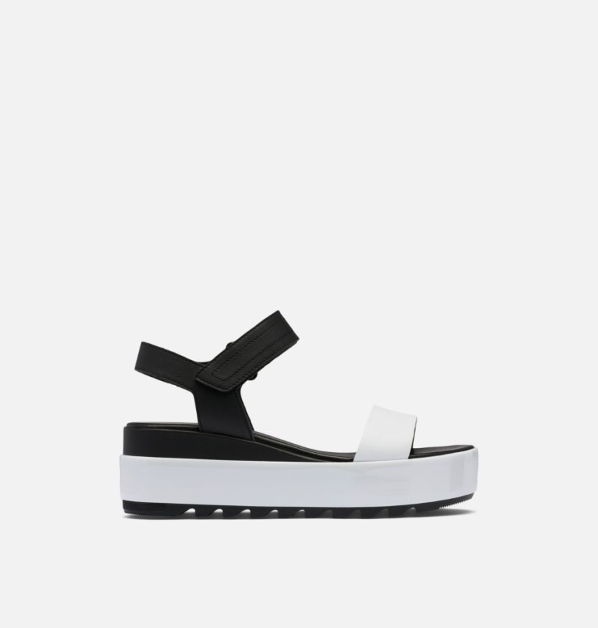 Sorel Polska Cameron Sandały Na Koturnie Na Koturnie Czarno-białe