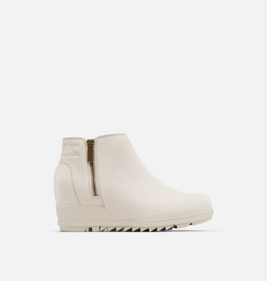 Sorel Polska Damskie Evie Zip Botki Na Koturnie Miękkie Taupe