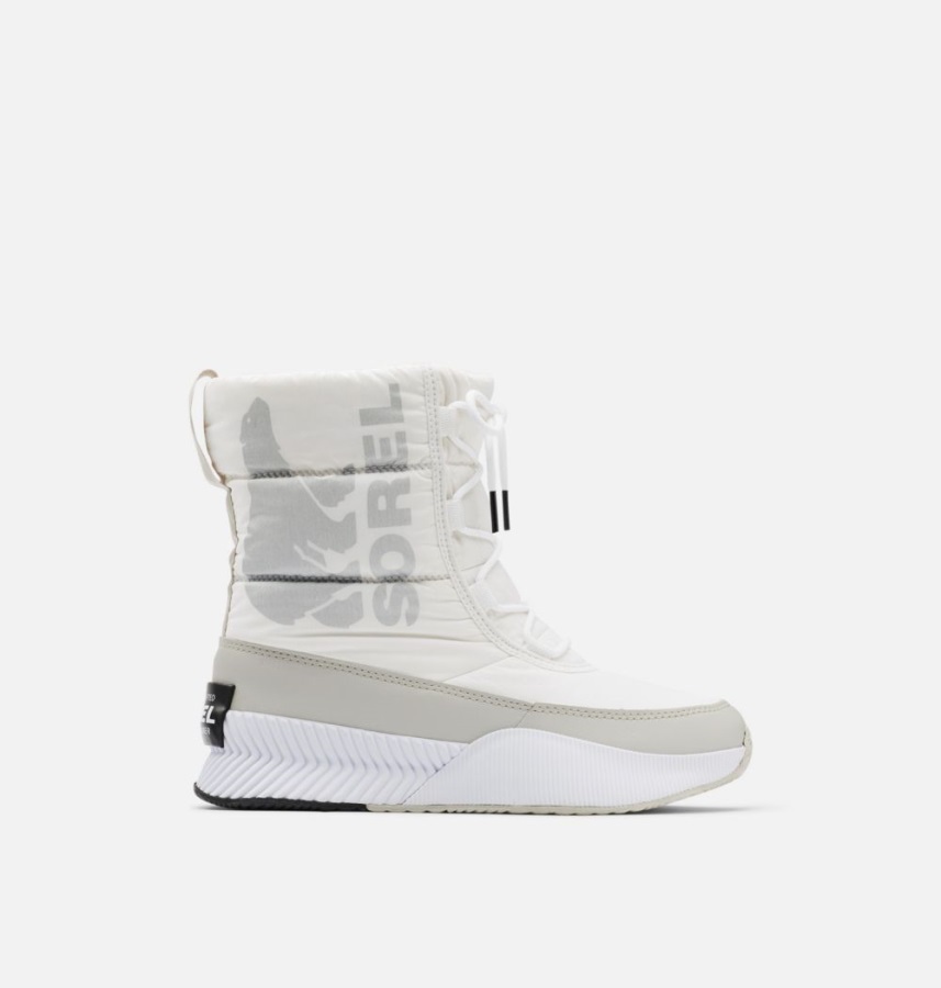 Sorel Poland Damskie Out 'n About Iii Bufiaste Botki Koronkowe Biało-czyste Srebro