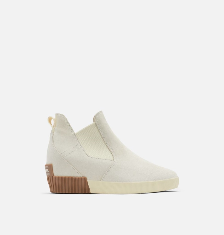 Sorel Poland Damskie Buty Wsuwane Na Koturnie Natural Tan-white