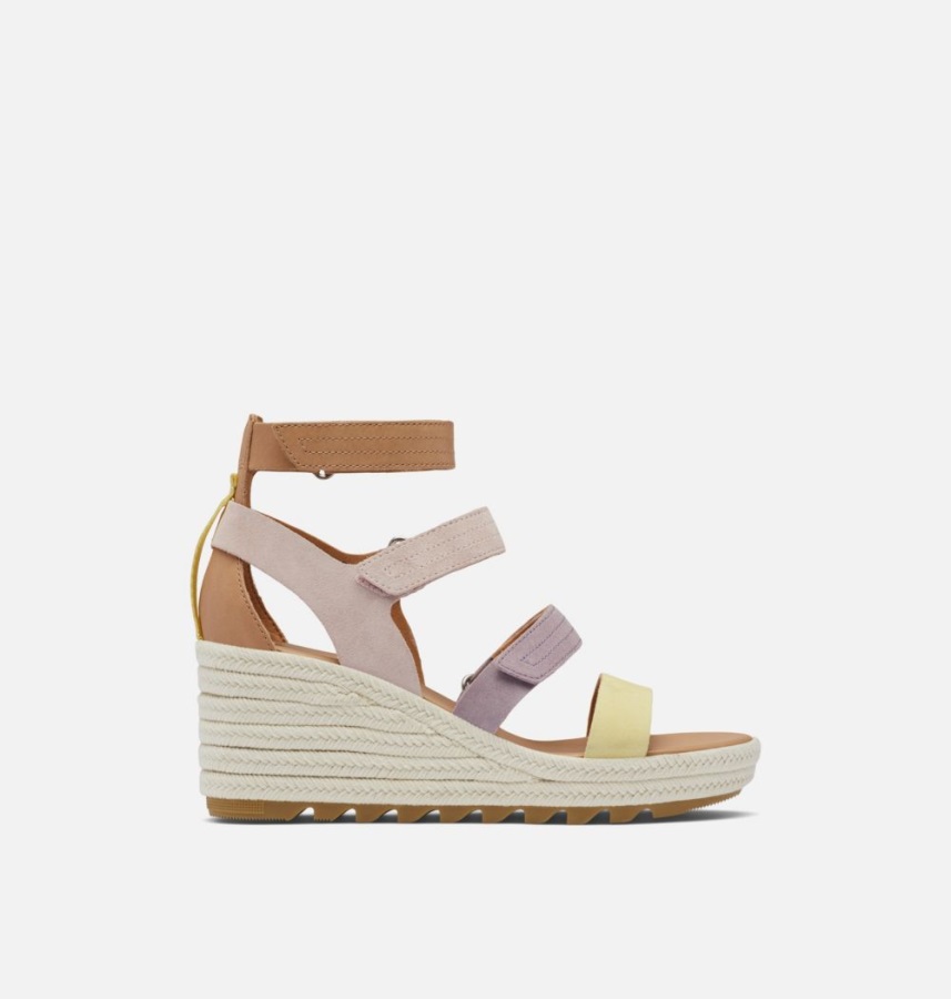 Damskie Sandały Na Koturnie Cameron Z Wieloma Paskami Sorel Polska łupki Fioletowo-sól Morska