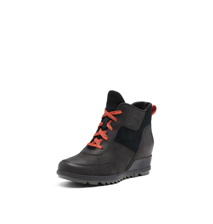 Damskie Evie Sport Koronkowe Kalosze Wodoodporne Zamszowe Sorel Polska Black Jet