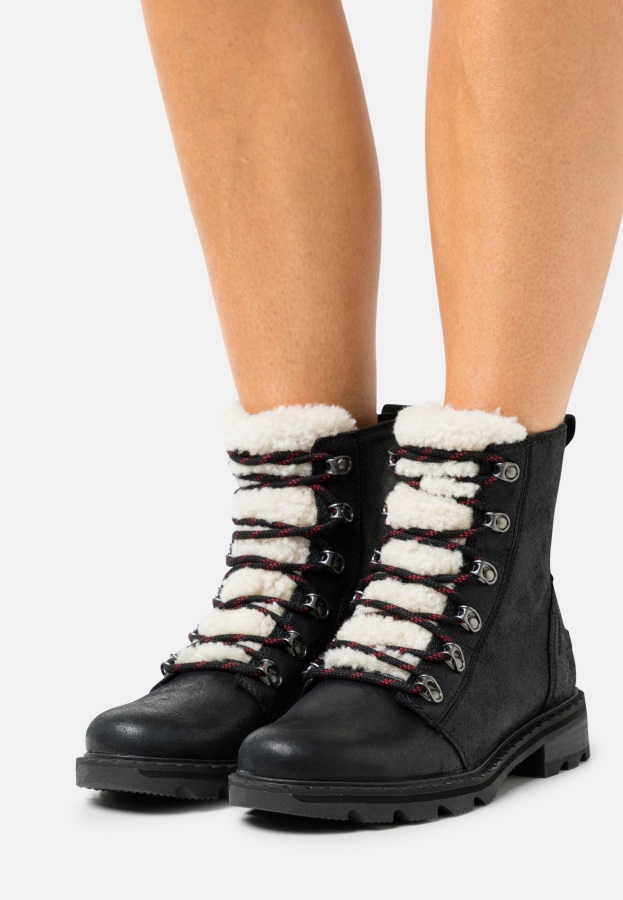 Czarne/nocturnal Czerwone Lennox Koronkowe Przytulne Buty Zimowe Sorel Polska